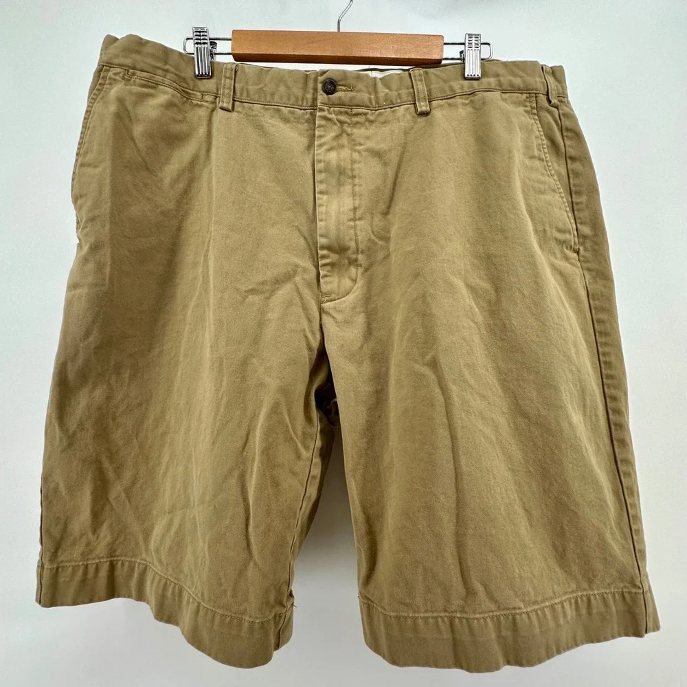 Polo‎ Ralph Lauren Mens 42T Khaki Chino Shorts Tan Cotton Tall Long 42L Solid